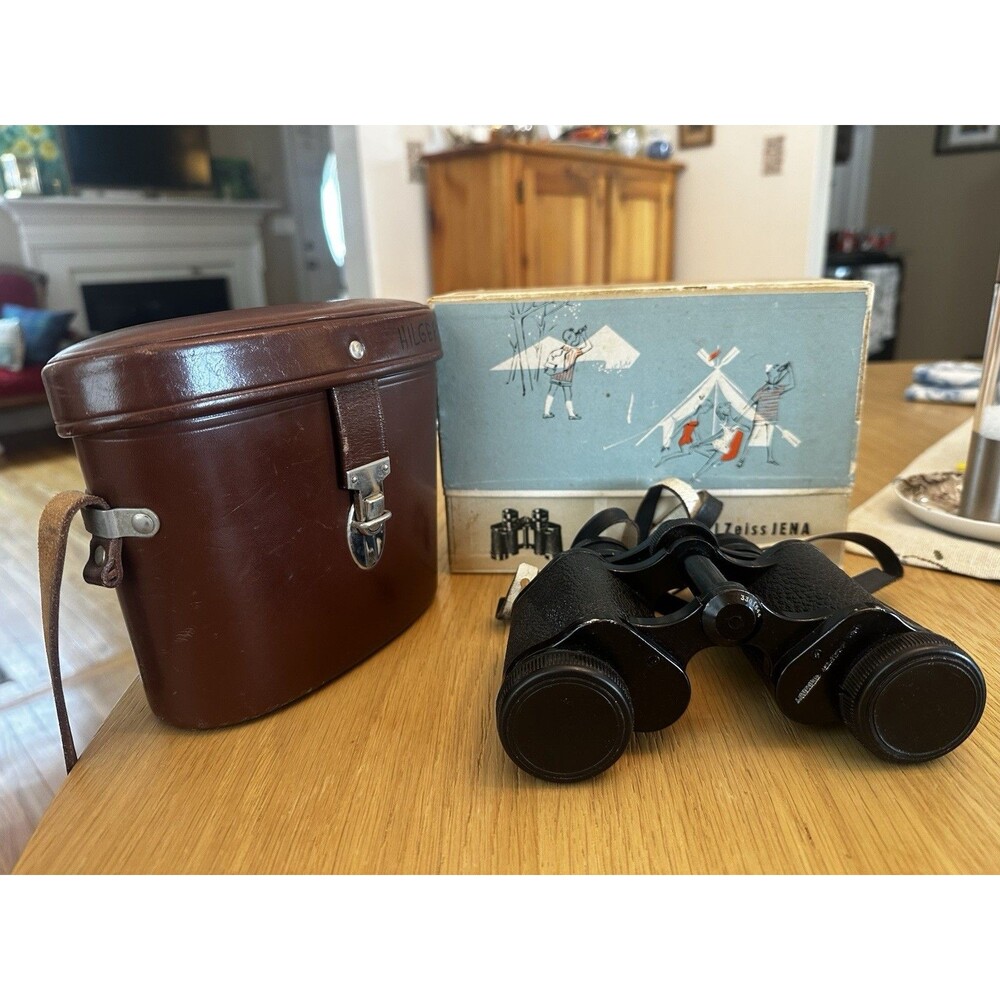 VEB Carl Zeiss Jena Deltrintem 8x30 Porro Prism Binoculars Original Box & Case